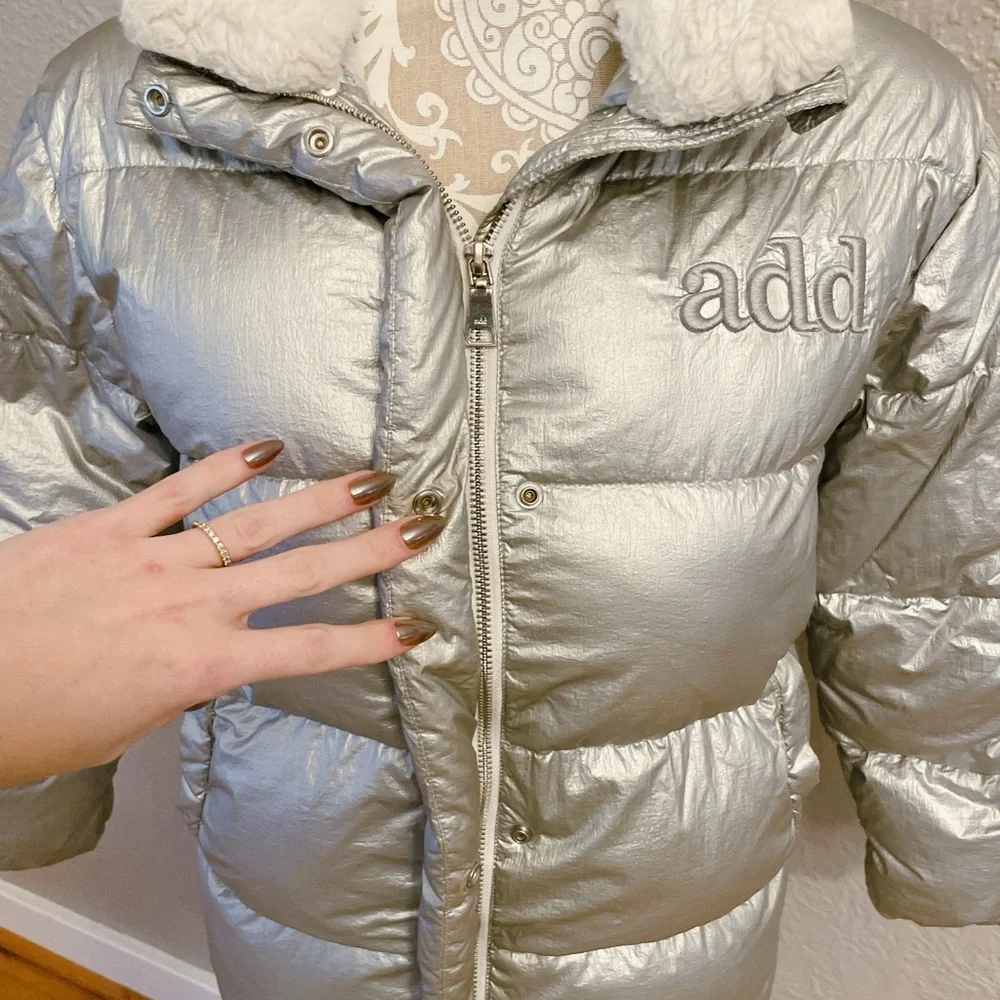 Add Girl's Down Jacket Silver [ADFGB034-5000] size 10 - similar to women’s XS